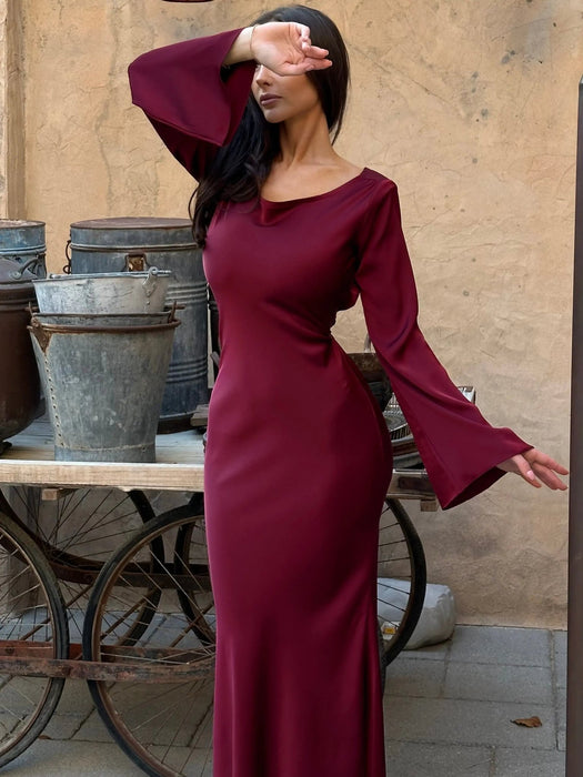 Pharia Long Sleeve Maxi Dress – Women's Elegant Flowing Maxi Dress - Monsta Online