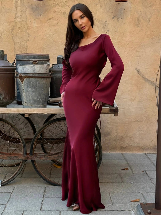 Pharia Long Sleeve Maxi Dress – Women's Elegant Flowing Maxi Dress - Monsta Online