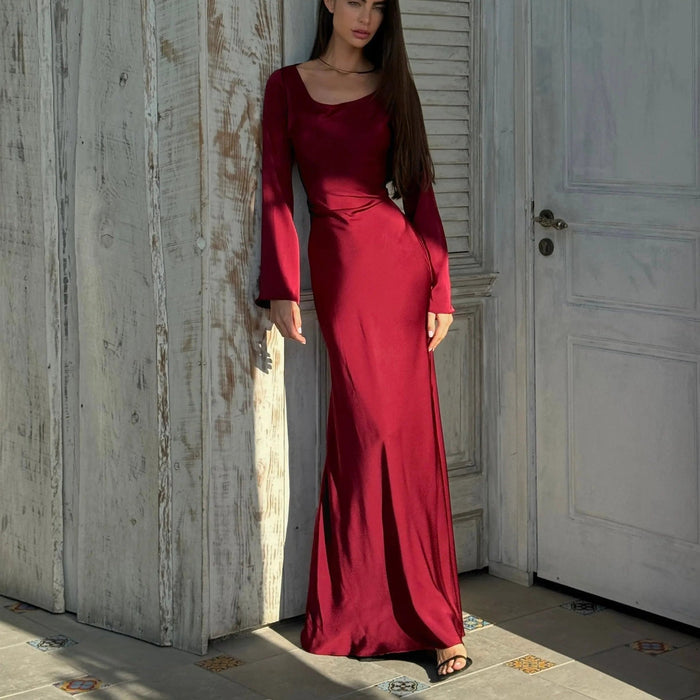 Pharia Long Sleeve Maxi Dress – Women's Elegant Flowing Maxi Dress - Monsta Online