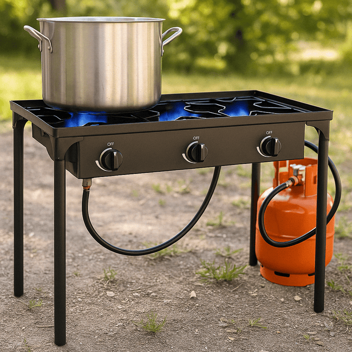 Portable 3 - Burner Propane Camp Stove with Removable Legs for Outdoor Cooking - Monsta Online