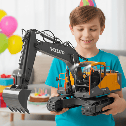 Premium 1:16 Full Function 3 - in - 1 Volvo RC Excavator – 17 - Channel Remote Control Toy with Metal Shovel, Drill & Grab for Kids - Monsta Online