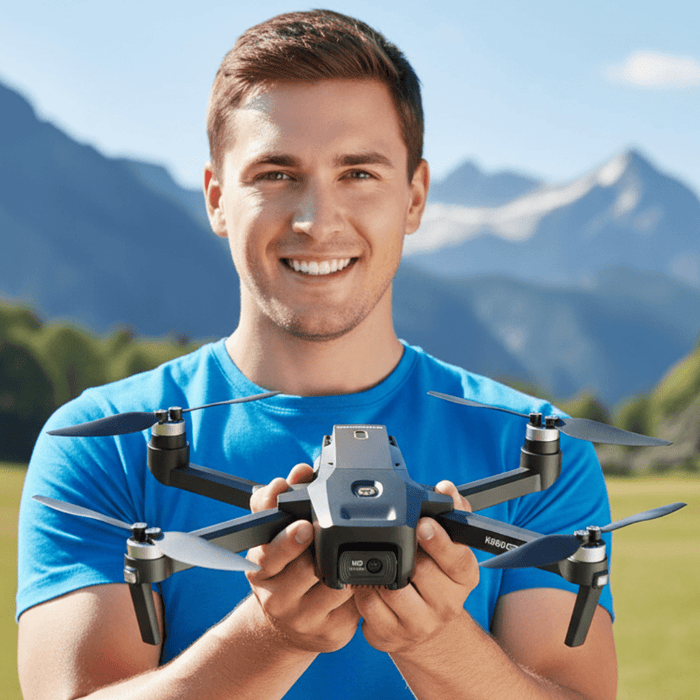 Professional 4K GPS Drone with EIS Camera & 4.5" FPV Screen - Foldable, Auto Return, Follow Me, 32GB SD Card - Monsta Online