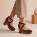 Artisanal Closed - Toe Wood Platform Wedges - Elevated Summer Style - Monsta Online