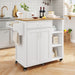 Modern 37" Rolling Kitchen Island Cart Cabinet With Drawer and Shelves - Monsta Online