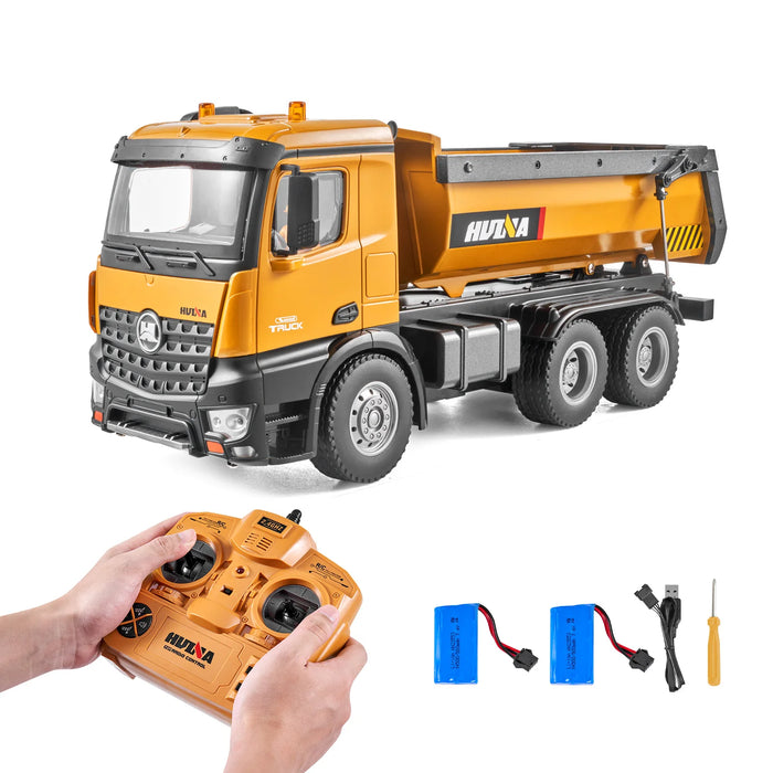 1:14 Scale Remote Control RC Dump Truck – 10 Channel Control With Dual Batteries - Monsta Online