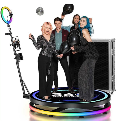 Deluxe 360 Photo Booth Machine with App Control and Flight Case - Monsta Online