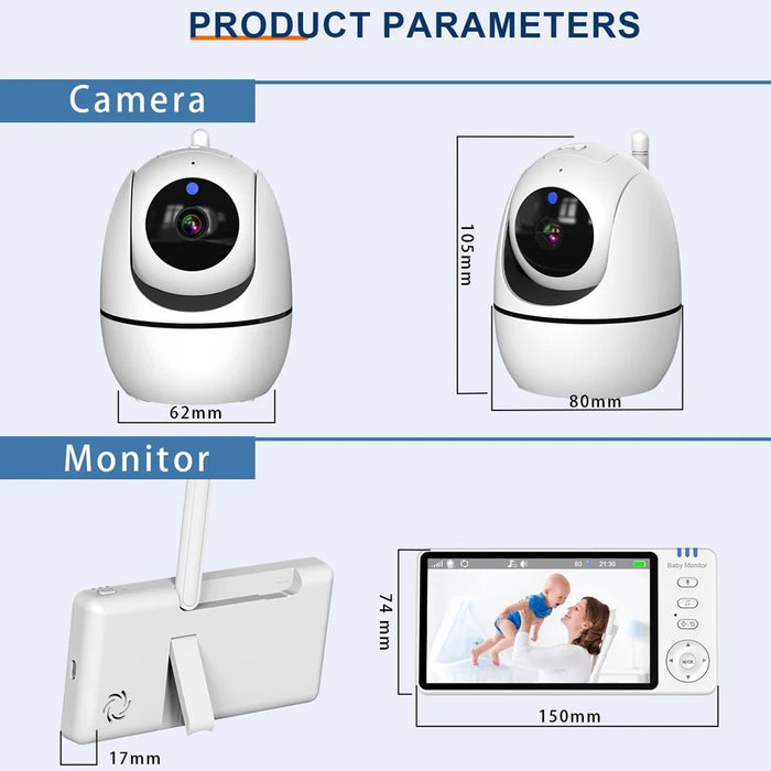 Smart 5" Video Baby Monitor with Two - Way Audio and Night Vision - Monsta Online