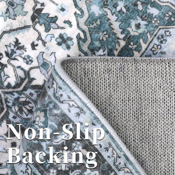 Vintage Medallion 8ft x 10ft Washable Area Rug – Soft, Low Pile, Non - Slip - Monsta Online