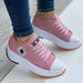 Women's Canvas Sneakers – Casual Lace - Up Flats for Effortless Everyday Elegance - Monsta Online