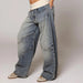 Y2K Baggy Wide - Leg Jeans – Women's Vintage Wash Streetwear Denim Jeans - Monsta Online