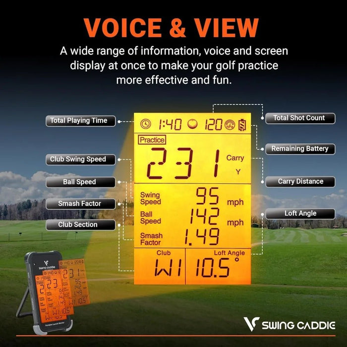 Swing Caddy SC200: Portable Golf Launch Monitor: Real - Time Swing Analysis - Monsta Online