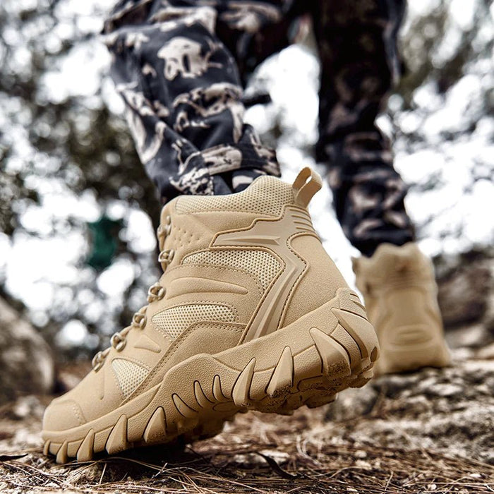PHERON Tactical Combat Boots – Men's Breathable Leather Lace - Up Hiking Boots - Monsta Online