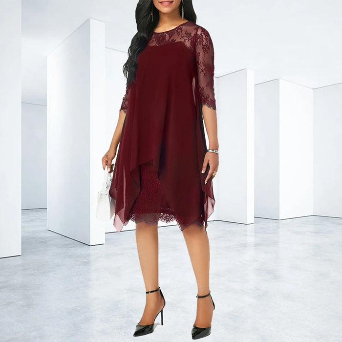 Women's Plus Size Elegant Midi Dress – Flattering Curve - Friendly Style - Monsta Online