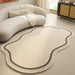 Cream Irregular Shaped Rug – Soft Non - Slip Minimalist Carpet for Living Room & Bedroom - Monsta Online