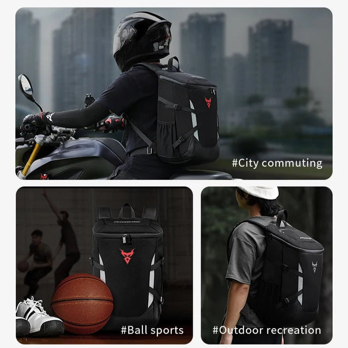 Waterproof Reflective Motorcycle Backpack With Helmet and Laptop Compartments - Monsta Online
