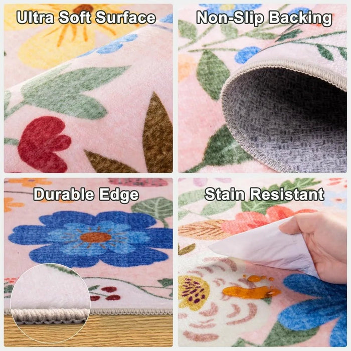 Washable 8'x10' Vintage Boho Area Rug – Soft, Non - Slip, Easy Maintenace and Long Lasting - Monsta Online