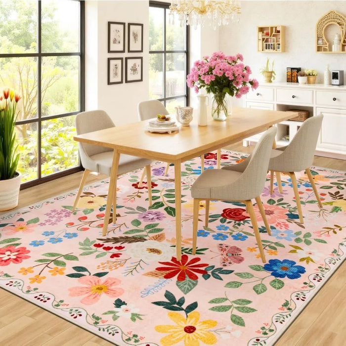 Washable 8'x10' Vintage Boho Area Rug – Soft, Non - Slip, Easy Maintenace and Long Lasting - Monsta Online