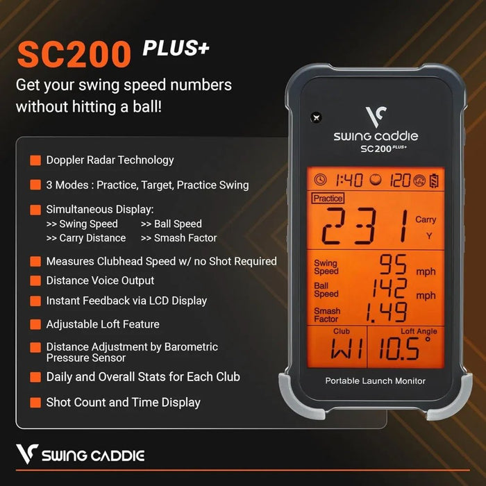 Swing Caddy SC200: Portable Golf Launch Monitor: Real - Time Swing Analysis - Monsta Online
