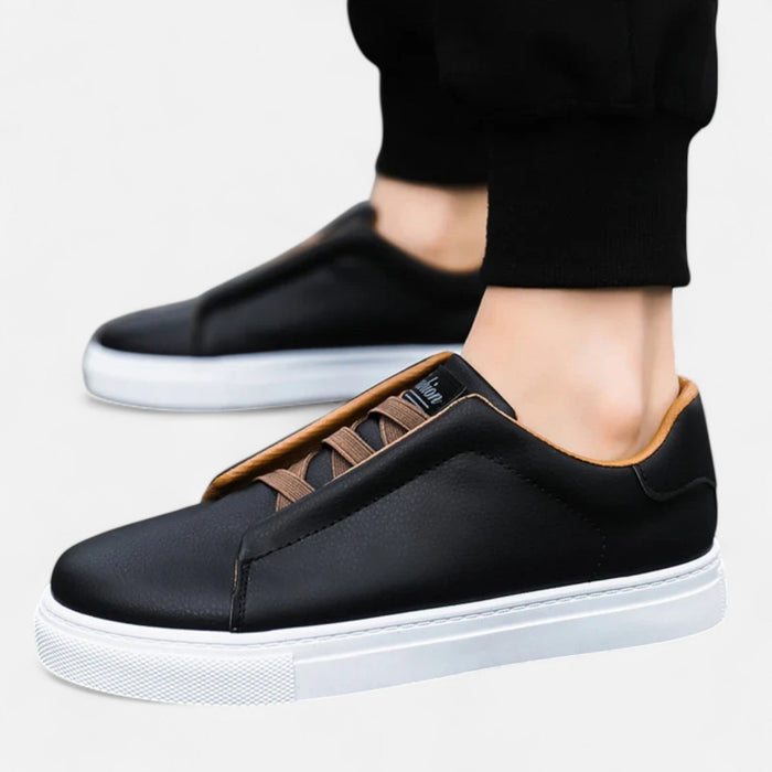 Men's Luxury Slip - On Leather Sneakers – Premium Comfort & Timeless Style - Monsta Online