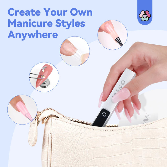 Mini Rechargeable UV Nail Lamp with Smart Display and Magnetic Stand - Monsta Online