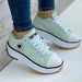 Women's Canvas Sneakers – Casual Lace - Up Flats for Effortless Everyday Elegance - Monsta Online