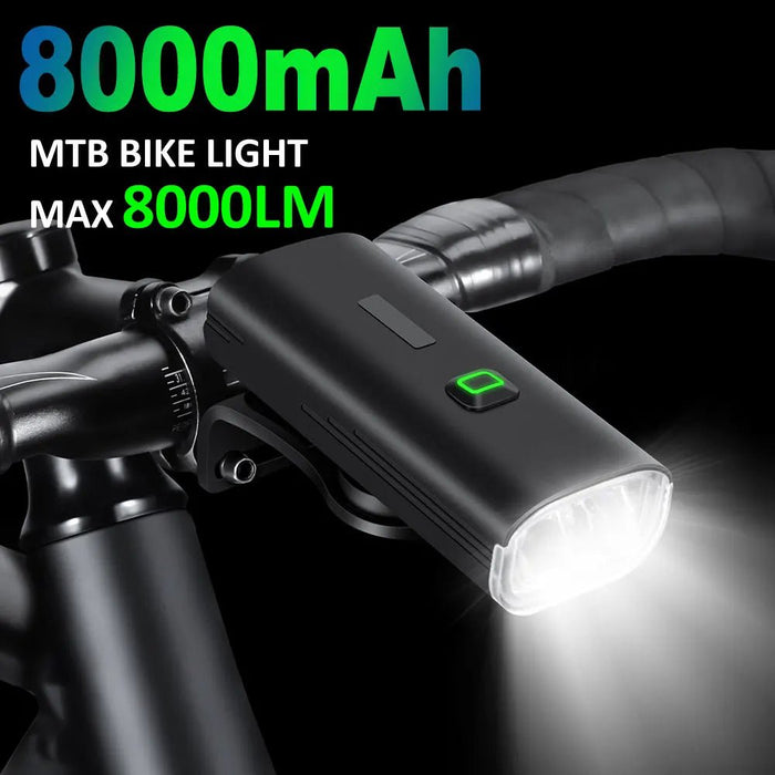 Ultra - Bright 8000 Lumens USB Rechargeable Bike Light Front with Power Bank - Monsta Online