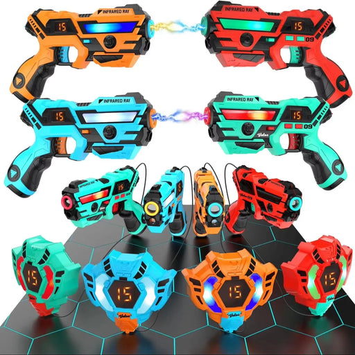 Action - Packed 4 - Player Laser Tag Gun Set with Vests Real - Time Sync for Indoor Outdoor Fun - Monsta Online