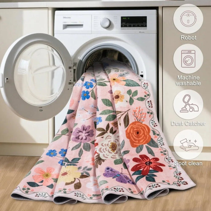 Washable 8'x10' Vintage Boho Area Rug – Soft, Non - Slip, Easy Maintenace and Long Lasting - Monsta Online