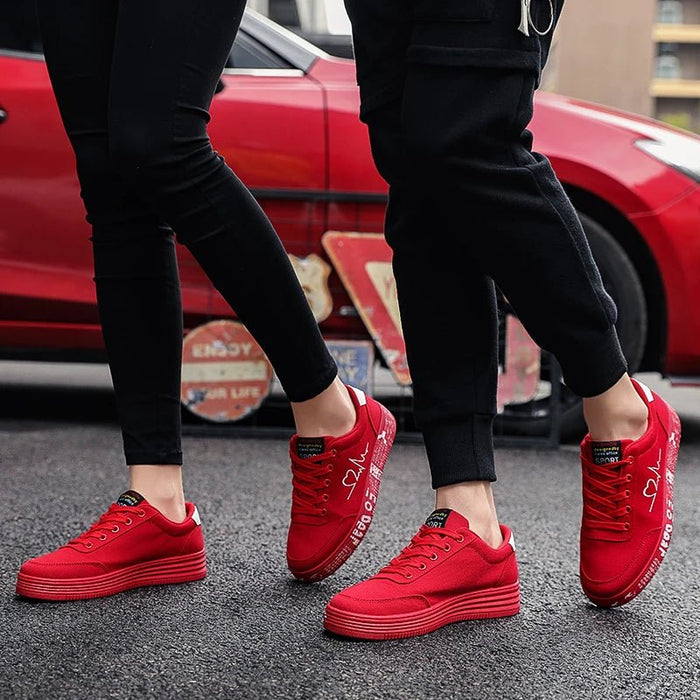 Women's Lace - Up Canvas Sneakers – Breathable Graffiti Design for Trendy Casual Style - Monsta Online