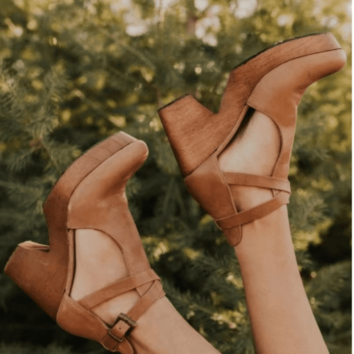 Women's Chunky Platform Mary Jane Heels – Adjustable Buckle Strap, Block Heel for All - Day Comfort - Monsta Online