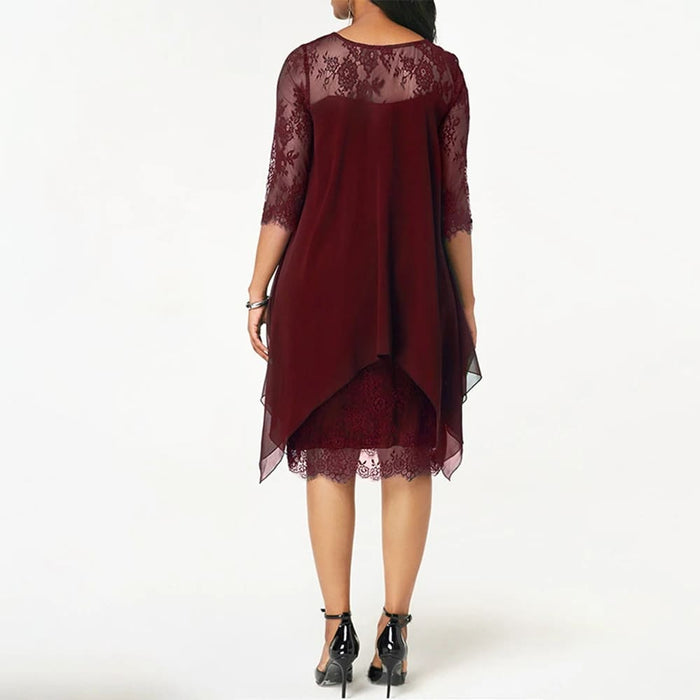 Women's Plus Size Elegant Midi Dress – Flattering Curve - Friendly Style - Monsta Online