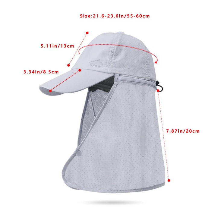 Ultimate UPF 50+ Sun Protection Bucket Hat with Detachable Neck and Face Cover - Monsta Online