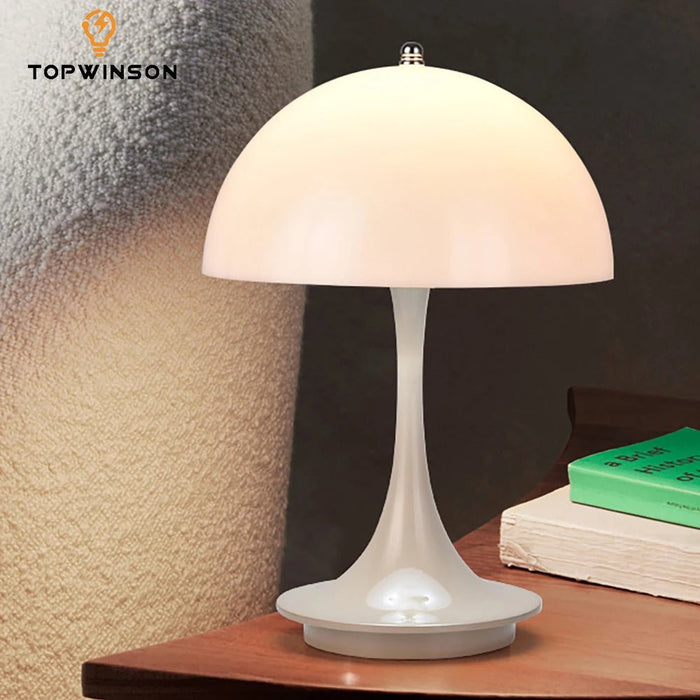 Dimmable LED Mushroom Table Lamp Portable USB Rechargeable for Cozy Ambiance - Monsta Online