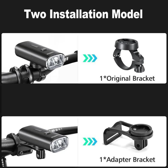Ultra - Bright 8000 Lumens USB Rechargeable Bike Light Front with Power Bank - Monsta Online