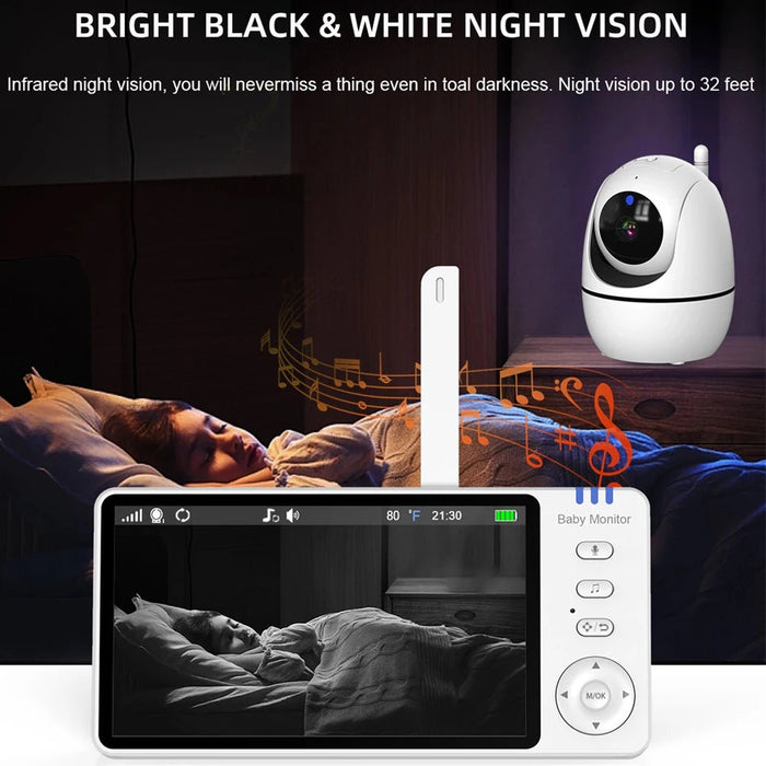 Smart 5" Video Baby Monitor with Two - Way Audio and Night Vision - Monsta Online