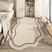 Cream Irregular Shaped Rug – Soft Non - Slip Minimalist Carpet for Living Room & Bedroom - Monsta Online