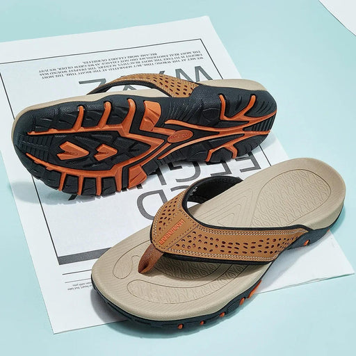 Men's Athletic Flip Flops with Arch Support – Cushioned Non - Slip Sandals for All - Day Comfort - Monsta Online