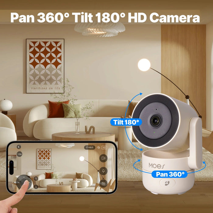 Pro 360° Indoor Security Camera - HD Patrol with Night Vision and Motion Detection - Monsta Online
