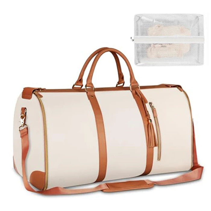 Premium Convertible PU Leather Garment Duffel Travel Bag - Monsta Online