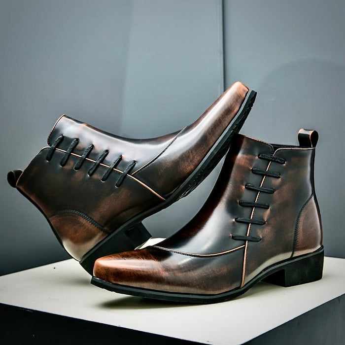 Samuel Leather Dress Boots – Men's Full - Grain Brogue Lace - Up Boots - Monsta Online