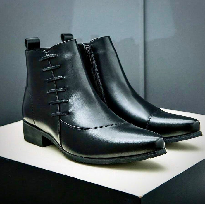 Samuel Leather Dress Boots – Men's Full - Grain Brogue Lace - Up Boots - Monsta Online