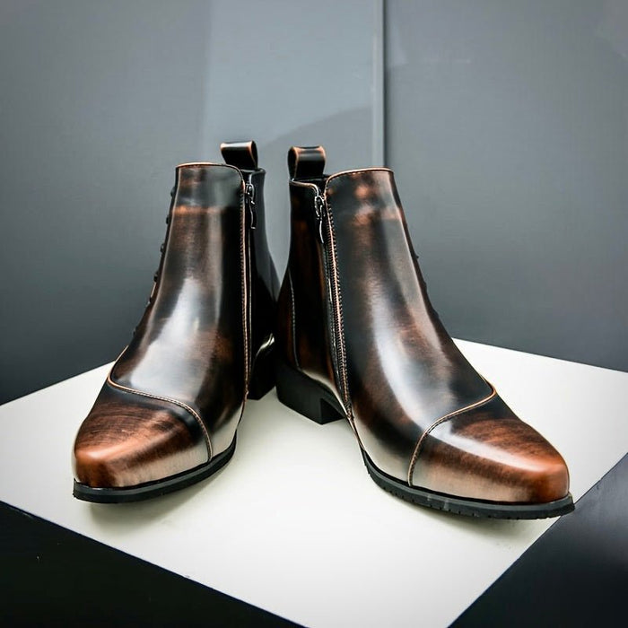 Samuel Leather Dress Boots – Men's Full - Grain Brogue Lace - Up Boots - Monsta Online