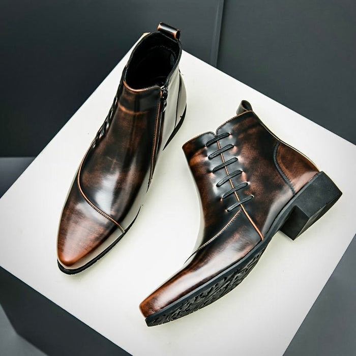 Samuel Leather Dress Boots – Men's Full - Grain Brogue Lace - Up Boots - Monsta Online