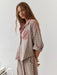 Sara Pajama Set – Women's Soft Cotton Blend Elegant Sleepwear Set - Monsta Online