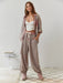 Sara Pajama Set – Women's Soft Cotton Blend Elegant Sleepwear Set - Monsta Online