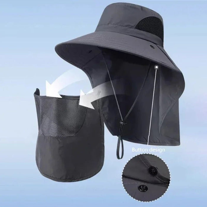Premium UV Protection Sun Bucket Hat with Neck Flap for Outdoor Adventures - Monsta Online