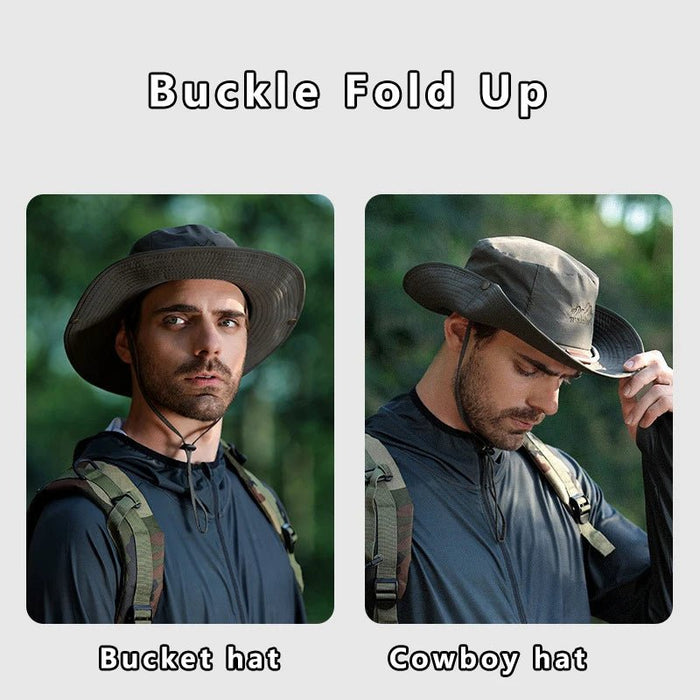 Cowboy - Style UPF 50+ Wide Brim Bucket Sun Hats for Men - Monsta Online