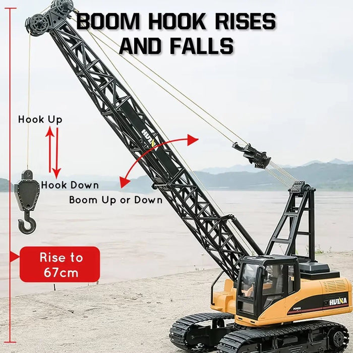 1:14 Scale 15 Channel Remote Control Tower Crawler Crane with Alloy Hook for Kids - Monsta Online