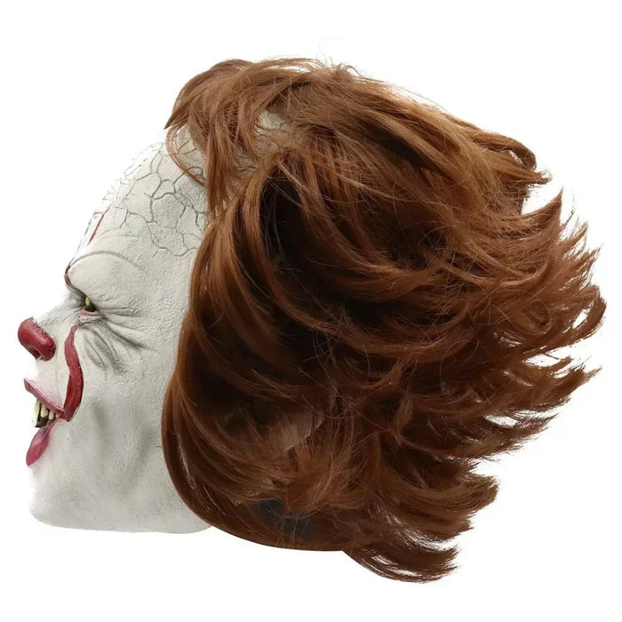 Halloween Pennywise Mask Scary Clown with Brown Hair Party Prop for Adults - Monsta Online