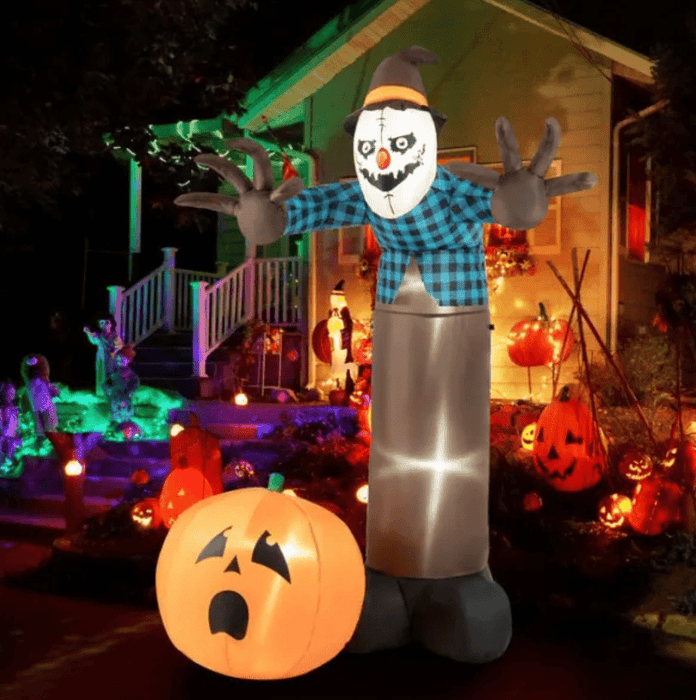 7FT Halloween Inflatable Scarecrow with LED Lights – Blow Up Yard Decoration - Monsta Online